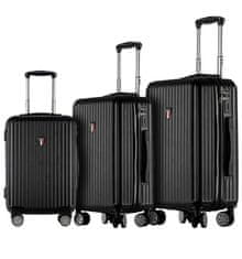 Sada cestovních kufrů TUCCI Banda T-0274/3 ABS - černá