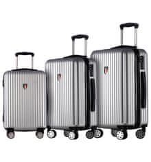 Sada cestovních kufrů TUCCI Banda T-0274/3 ABS - stříbrná