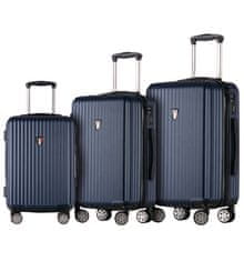 Sada cestovních kufrů TUCCI Banda T-0274/3 ABS - modrá