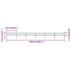 Vidaxl Zahradní plot s hroty ocelový 10,2 x 0,6 m černý