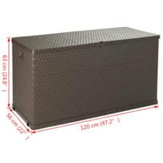 Vidaxl Zahradní úložný box hnědý 120 x 56 x 63 cm PP ratan