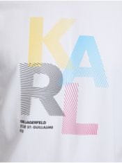 Karl Lagerfeld Bílé pánské tričko KARL LAGERFELD S