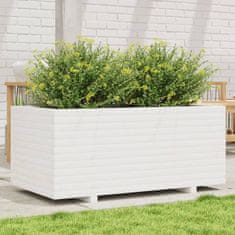 shumee Zahradní truhlík bílý 110 x 60 x 49.5 cm masivní borovice