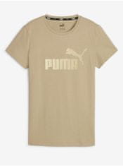 Puma Béžové dámské tričko Puma ESS+ Metallic Logo Tee XL