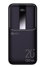 C-Tech powerbanka, Li-Pol, 22,5W, 20000mAh, černá