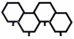 Gockowiak Věšák Na Klíče Hex 4 Háčky Černý
