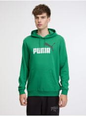 Puma Zelená pánská mikina s kapucí Puma ESS+ 2 Col Big Logo Hoodie TR S