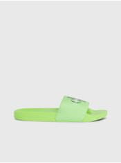 Calvin Klein Neonově zelené pánské pantofle Calvin Klein Slide Monogram 41