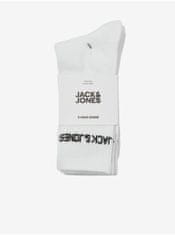 Jack&Jones Sada tří párů bílých pánských ponožek Jack & Jones UNI