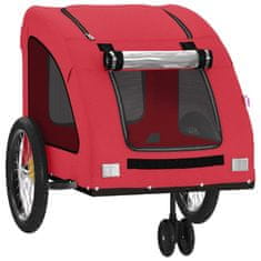 Petromila Vozík za kolo pro psa červený oxfordská tkanina a železo