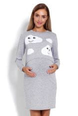 PeKaBoo Dámská těhotenská noční košile 1682 - PeeKaBoo L/XL šedá s bílou