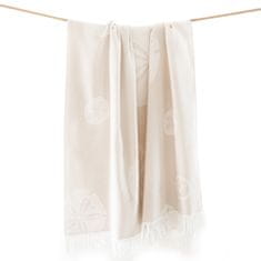 zwoltex Plážová osuška Zwoltex Fouta Flores Beige 100x160