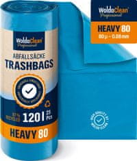 WoldoClean® Profesionální pytle na odpadky 120l extra silné 80μ 25 kusů