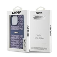 DKNY Zadní Kryt PU Leather Repeat Pattern Tonal Stripe pro iPhone 15 Pro modrý