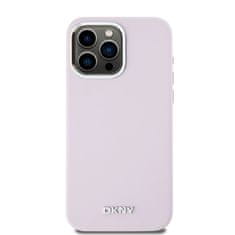 DKNY Zadní Kryt Liquid Silicone Silver Metal Logo Magsafe na iPhone 15 Pro Max Pink
