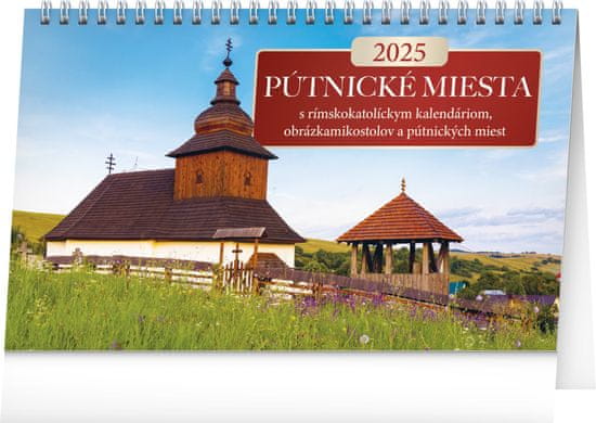 Grooters NOTIQUE Stolový kalendár Pútnické miesta 2025, 23,1 x 14,5 cm
