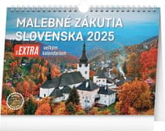Grooters NOTIQUE Stolový kalendár Malebné zákutia Slovenska 2025 s extra veľkým kalendáriom, 30 x 21 cm