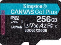 Kingston Canvas Go Plus 256GB microSDXC / UHS-I V30 U3 / CL10 / bez adaptéru