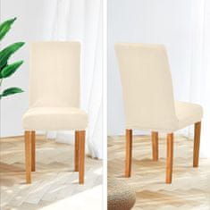 HOME & MARKER® Univerzální Potahy na židle, Elastický Potah na židle, Potah na židli (4ks) | CHAIRGLAM béžová