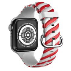 Drakero Silikonový řemínek TWIST pro Apple Watch červeno-bílý 38/40/41 mm