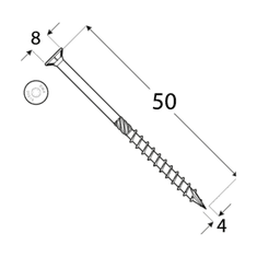 DOMAX CS 40050 tesařský vrut se zapuštěnou hlavou 4x50 - 5kg