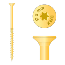 DOMAX CS 05080 tesařský vrut se zapuštěnou hlavou 5x80 - balení 200ks