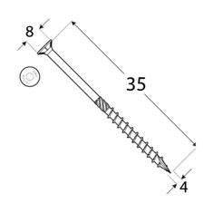 DOMAX CS 40035 tesařský vrut se zapuštěnou hlavou 4x35 - 5kg (cca 2510 ks)