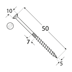 DOMAX CS 05050 tesařský vrut se zapuštěnou hlavou 5x50 - 5kg (cca 1160 ks)