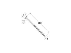 DOMAX CS 40080 tesařský vrut se zapuštěnou hlavou 4x80 - 5kg (cca 1260 ks)