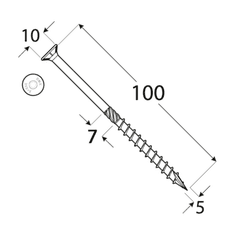 DOMAX CS 05100 tesařský vrut se zapuštěnou hlavou 5x100 - 5kg (cca 610 ks)