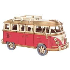 wood 3D dřevěné puzzle modelu auta Volkswagen VW T1 