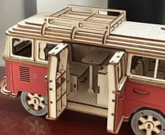 wood 3D dřevěné puzzle modelu auta Volkswagen VW T1 