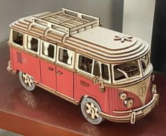 wood 3D dřevěné puzzle modelu auta Volkswagen VW T1 