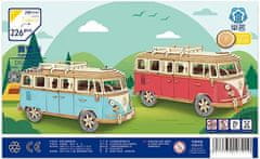 wood 3D dřevěné puzzle modelu auta Volkswagen VW T1 