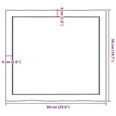 Vidaxl Stolní deska tmavě hnědá 60x50x(2-6)cm ošetřený dub živá hrana