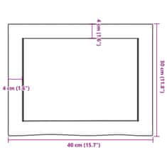 Vidaxl Koupelnová deska 40x30x(2-6) cm neošetřené masivní dřevo