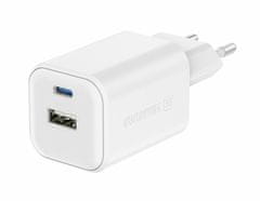 SWISSTEN síťový adaptér GaN 1x USB-C 45W PD + 1x USB-A 18W QC bílý (22071300)