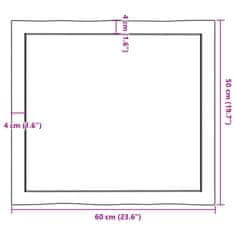 Vidaxl Stolní deska světle hnědá 60x50x(2-4)cm ošetřený dub živá hrana