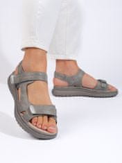 Amiatex Originální šedo-stříbrné dámské sandály platforma, odstíny šedé a stříbrné, 39