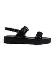 Amiatex Módní dámské černé sandály platforma + Ponožky Gatta Calzino Strech, černé, 36