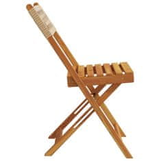 Vidaxl Skládací zahradní židle 6 ks béžové polyratan a masivní dřevo