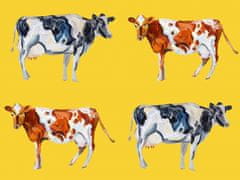 Pelcasa Cow Art On Yellow - 21x30 cm 