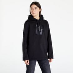 Calvin Klein Jeans Mikina Woven Label Oversized Hoodie Black M M Černá