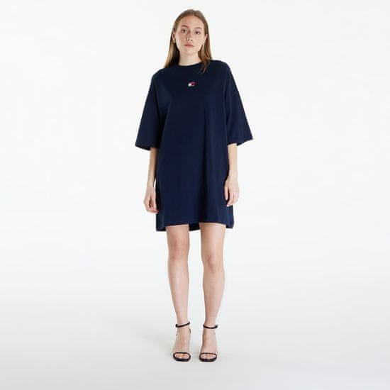 Tommy Hilfiger Šaty Tommy Jeans Badge Tee Dress Dark Night Navy XS