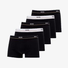 Hugo Boss Trenky Stretch-Cotton Trunks With Logo Waistbands 5-Pack Black S S Černá