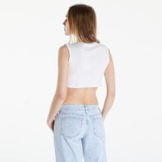 Calvin Klein Top Jeans Aop Cropped Tank Top Warp Logo White L Bílá