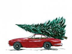 Pelcasa Eighties Car Carrying A Christmas Tree - 30x40 cm 