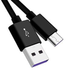 HADEX Kabel USB 2.0 konektor USB A / USB-C , 2m černý super fast charging