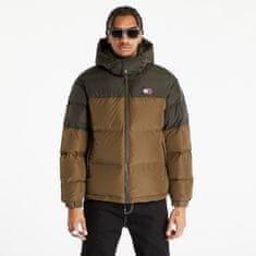 Tommy Hilfiger Bunda Tommy Jeans Alaska Colorbloc Puffer Jacket Drab Olive Green XL Zelená