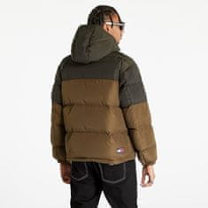 Tommy Hilfiger Bunda Tommy Jeans Alaska Colorbloc Puffer Jacket Drab Olive Green XL Zelená